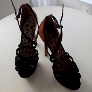 Jessica Simpson Leopard and leather stilletos